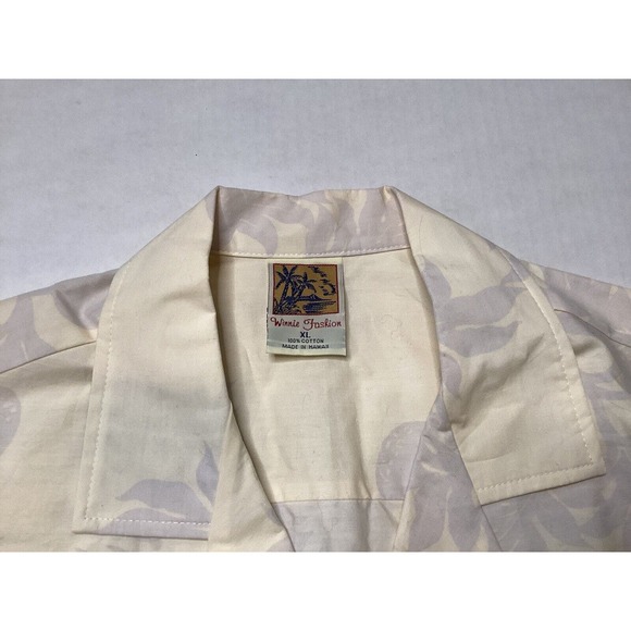 Hawaiian Shirt Winnie Fashion Volcano Tan Boats Men’s XL - Picture 2 of 4